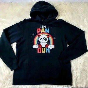 Pansexual Pride Rainbow Panda Hoodie Sweatshirt - L